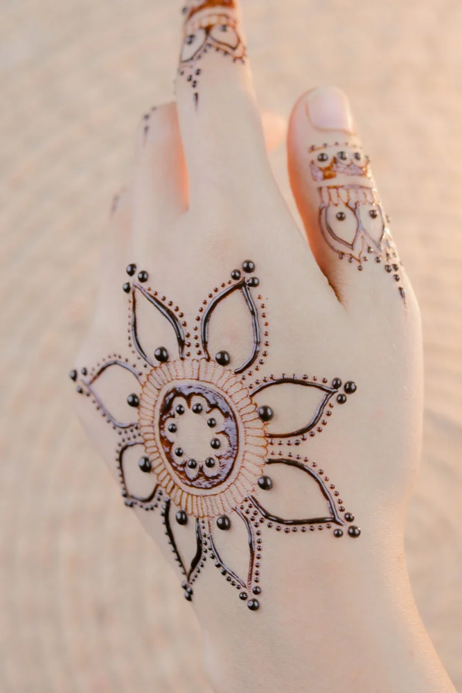 bangladeshi henna back hand
