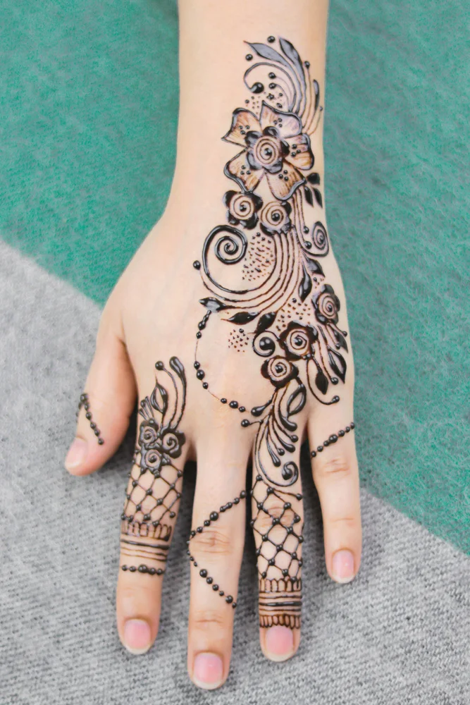 sindhi mehndi design for back hand